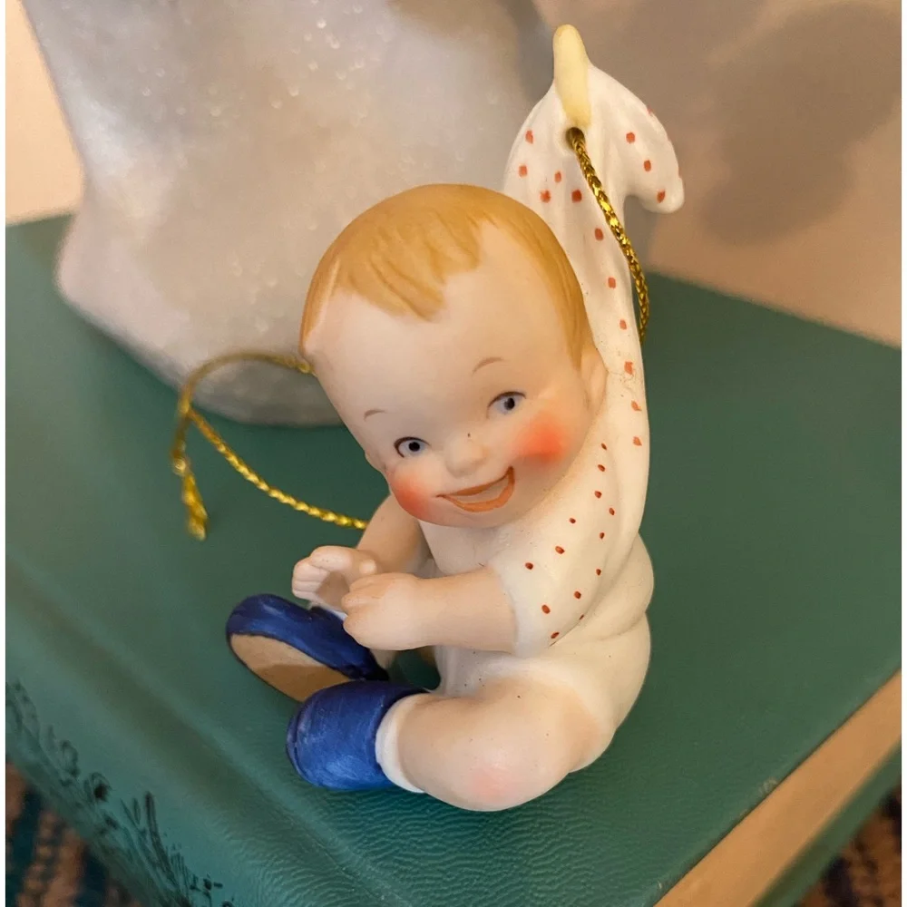 NEW VINTAGE Enesco Bisque “Baby Boy” Ornament